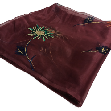 Hand Painted Organza Dupatta