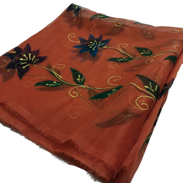 Hand Painted Organza Dupatta