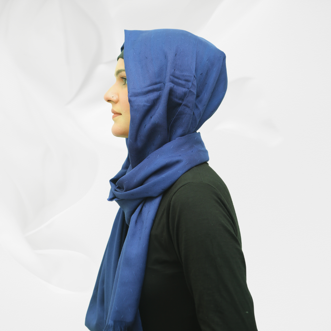 Viscose Self Jacquard - Navy Blue