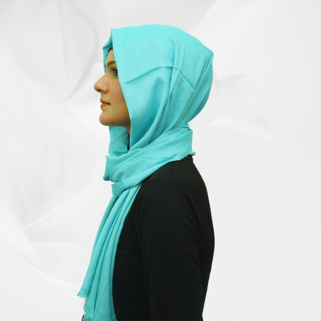 Viscose Self Jacquard - Sky Blue