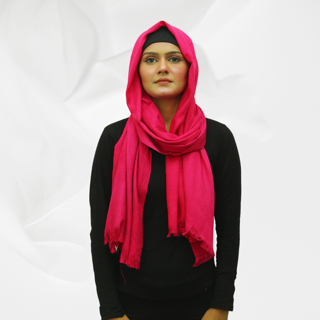 Viscose Self Jacquard - Hot Pink