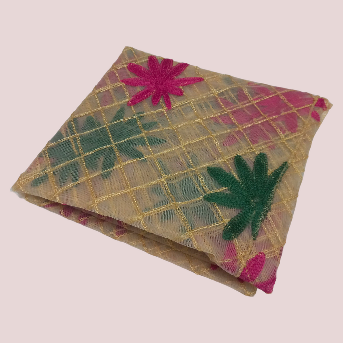 Aari Net Dupatta - Skin