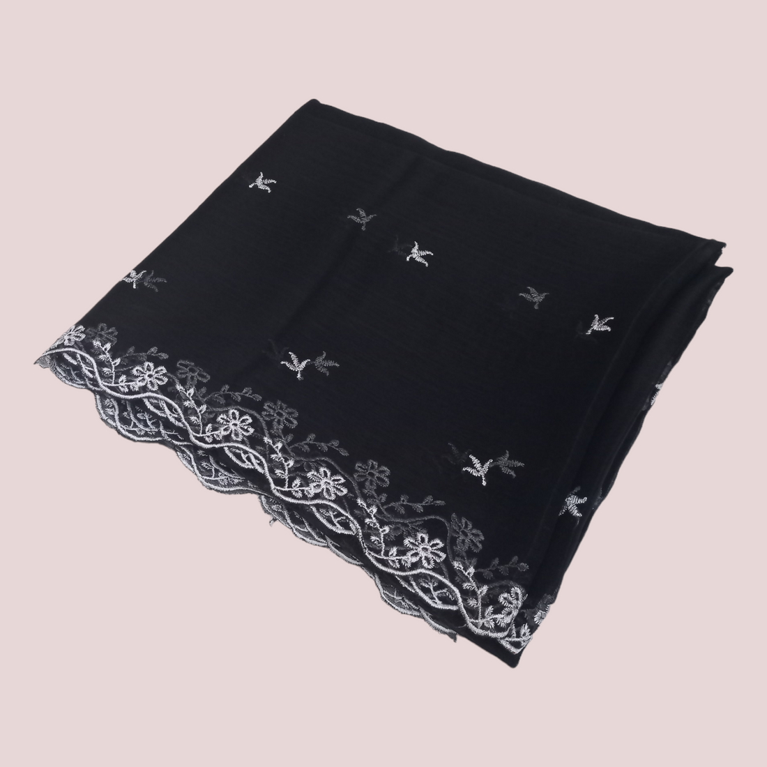 Chiffon Embroidery Dupatta - Black