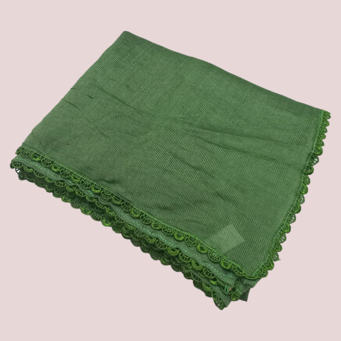 Khaddi Net Laced Dupatta - Green