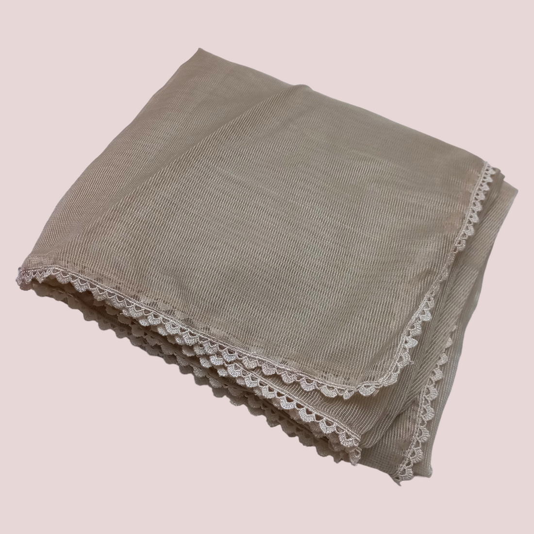 Organza Net Laced Dupatta - Off White