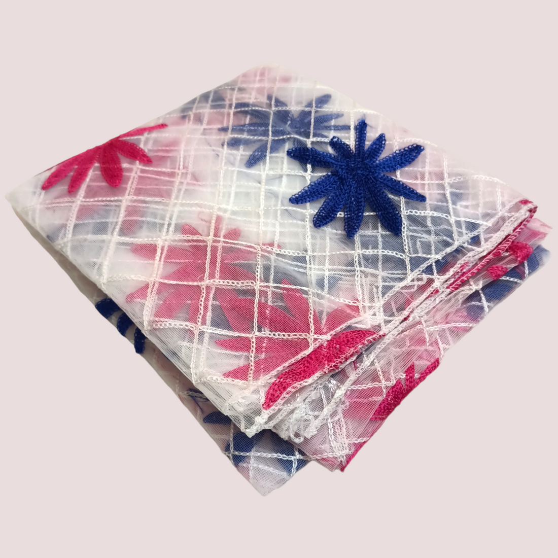Aari Net Dupatta - White