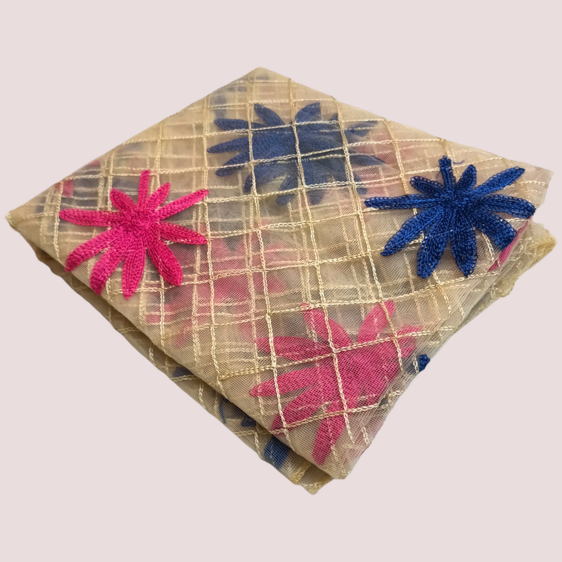 Aari Net Dupatta - Skin