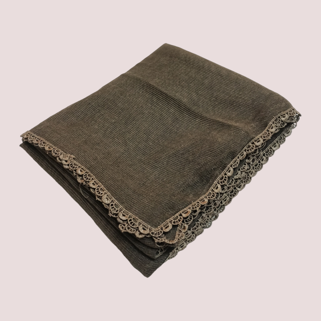 Khaddi Net Laced Dupatta - Brown