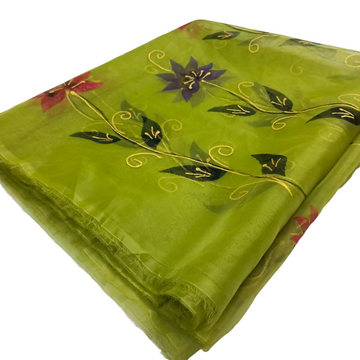 Hand Painted Organza Dupatta