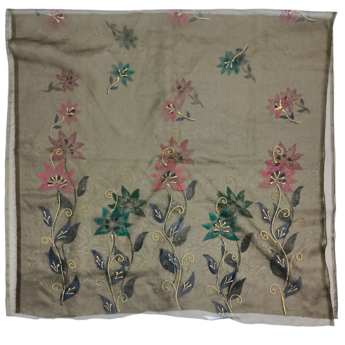 Hand Painted Organza Dupatta