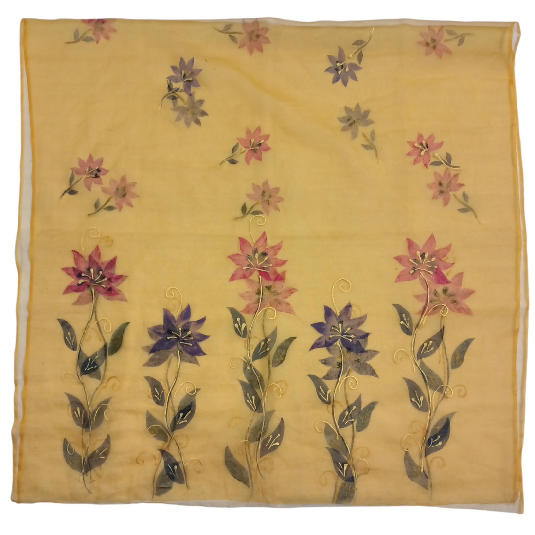 Hand Painted Organza Dupatta